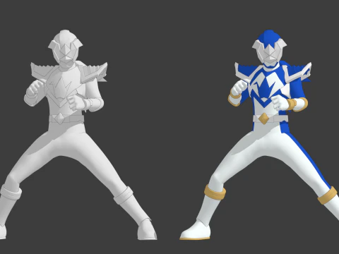 Origa Blue - Original Sentai Origaranger 3D Model