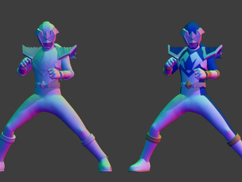 Origa Blue - Original Sentai Origaranger 3D Model