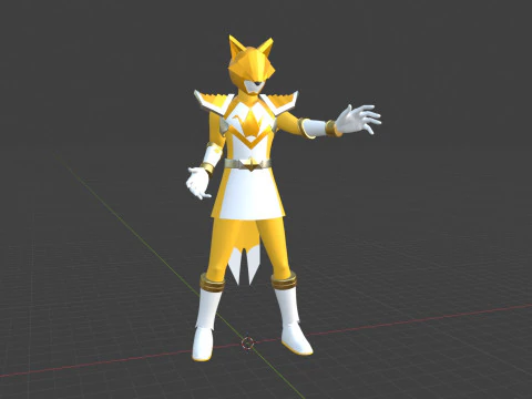 Origa Yellow - Original Sentai Origaranger 3D Model