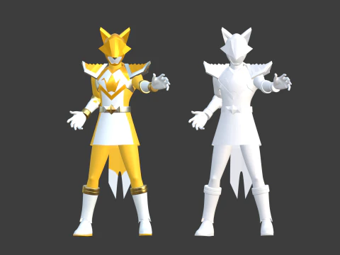 Origa Yellow - Original Sentai Origaranger 3D Model