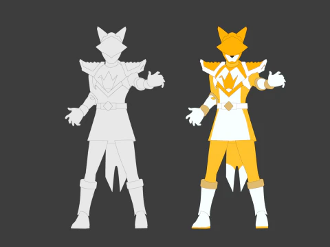 Origa Yellow - Original Sentai Origaranger 3D Model