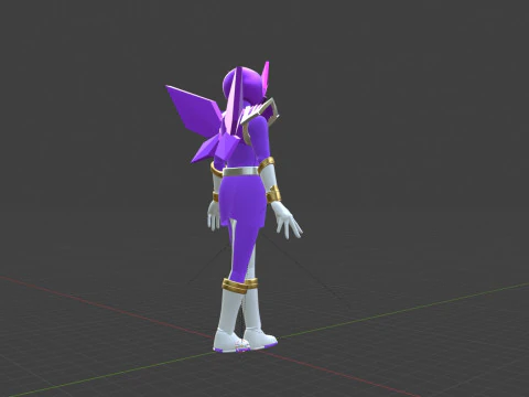 Origa Purple - Original Sentai Origaranger 3D Model
