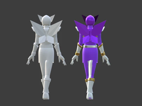 Origa Purple - Original Sentai Origaranger 3D Model
