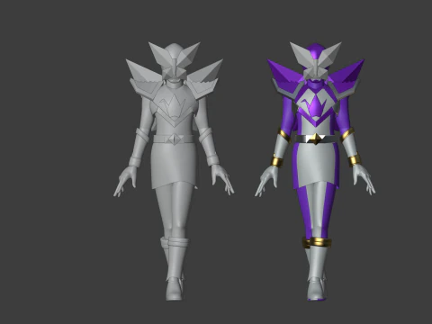 Origa Purple - Original Sentai Origaranger 3D Model