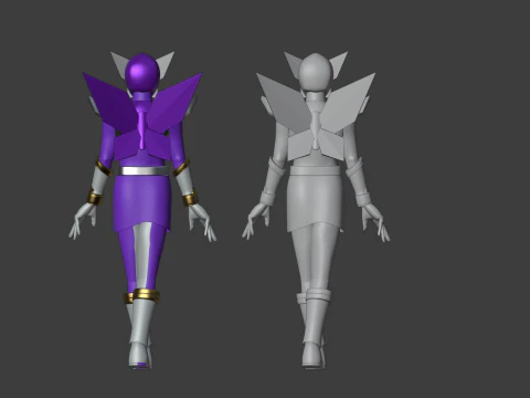 Origa Purple - Original Sentai Origaranger 3D Model