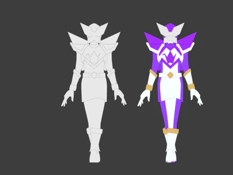 Origa Purple - Original Sentai Origaranger 3D Model