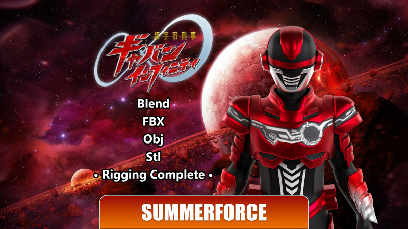 Super Space Sheriff Gavan Infinity - Project RED 3D Model .c4d .max .obj .3ds .fbx .stl .blend 