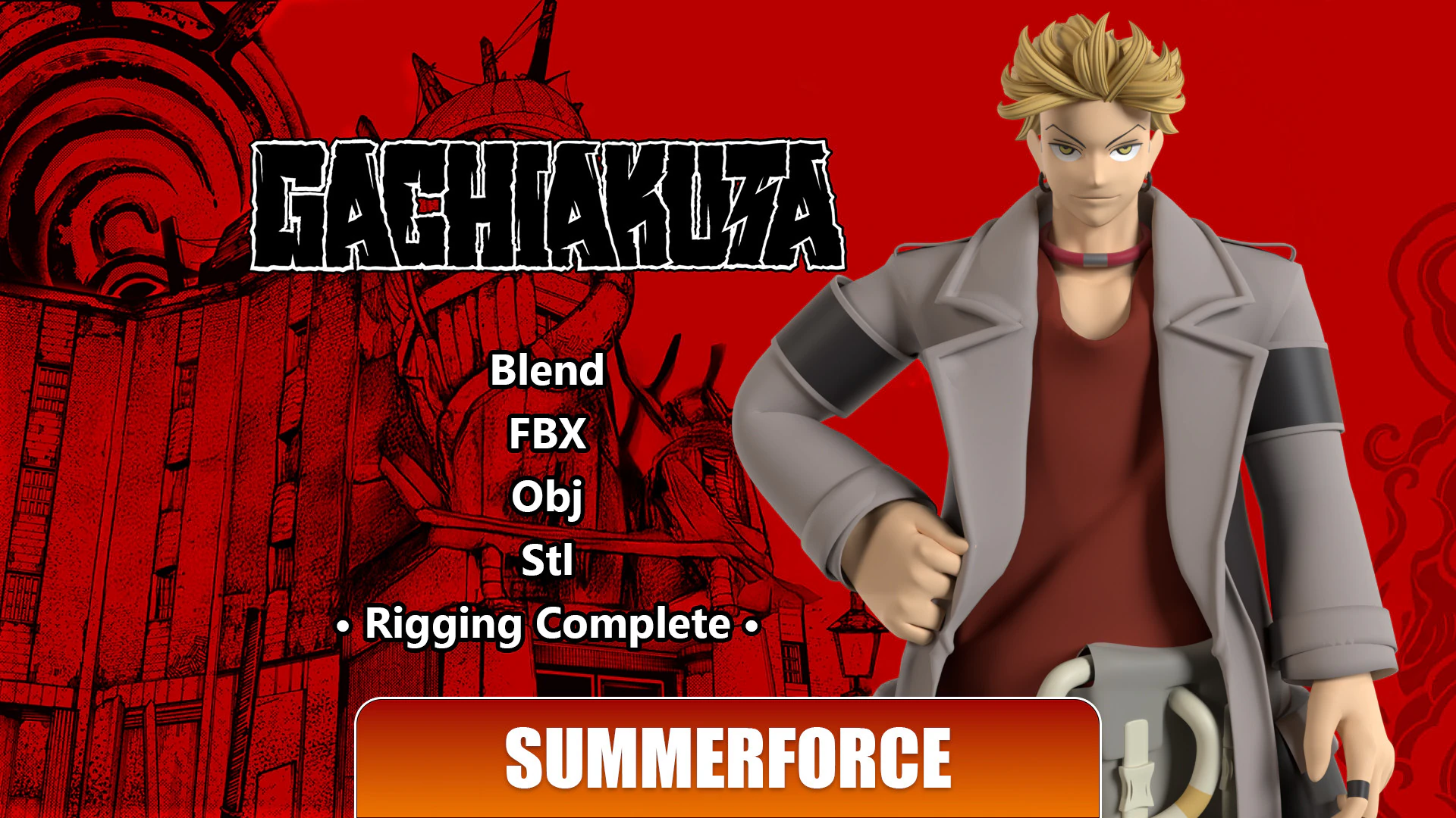 Enjin - Gachiakuta 3D Model .c4d .max .obj .3ds .fbx .stl .blend 