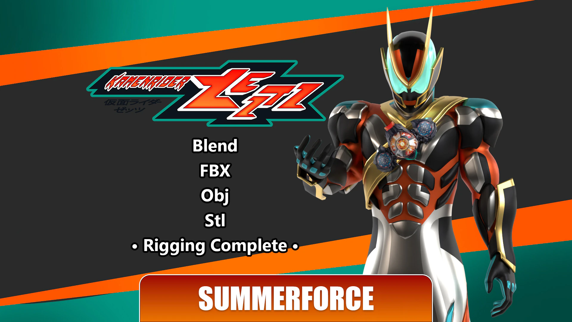 Kamen Rider Zeztz - Catastrom 3D Model .c4d .max .obj .3ds .fbx .stl .blend 