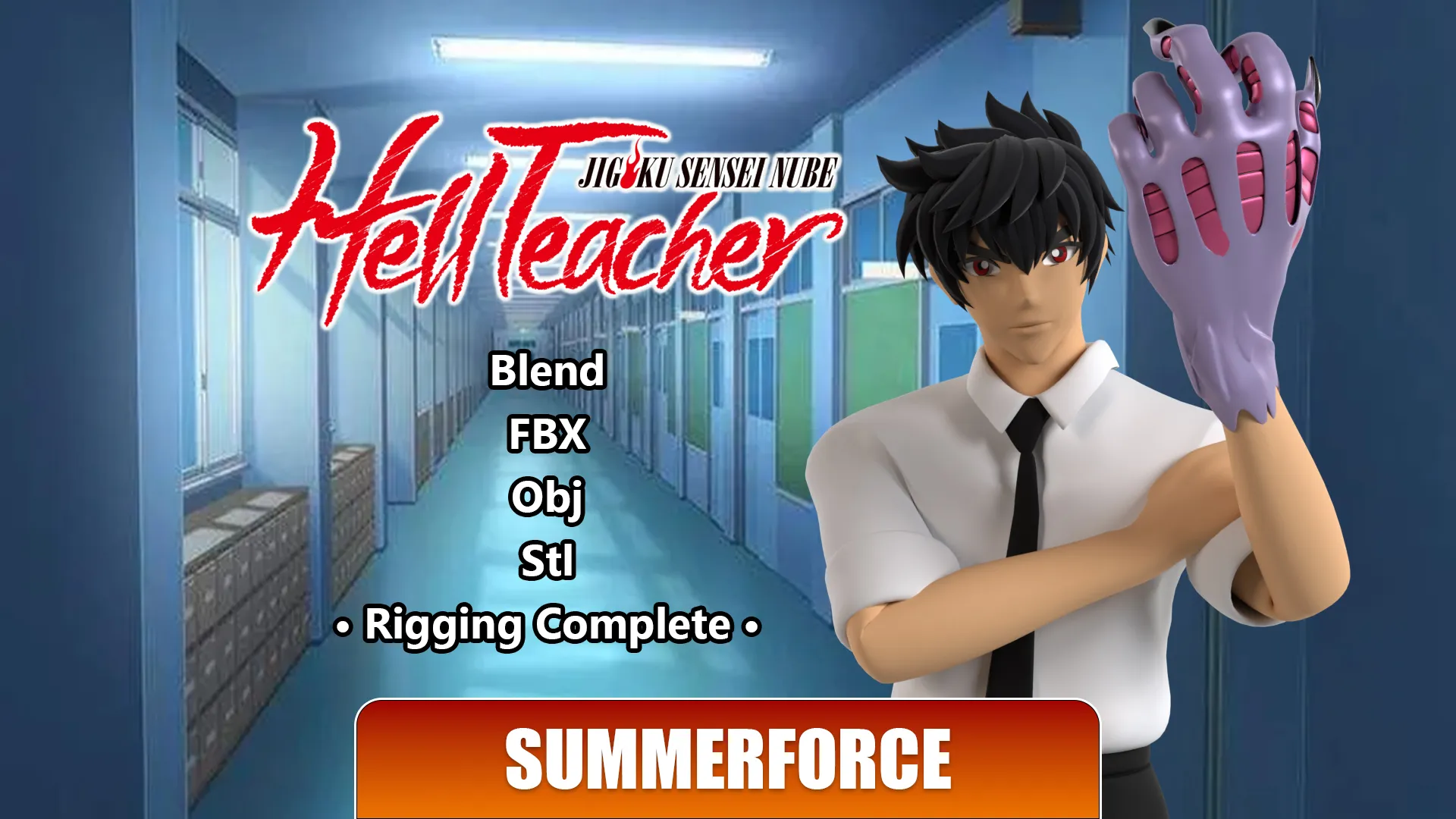 Meisuke Nueno - Hell Teacher 3D Model .c4d .max .obj .3ds .fbx .stl .blend 