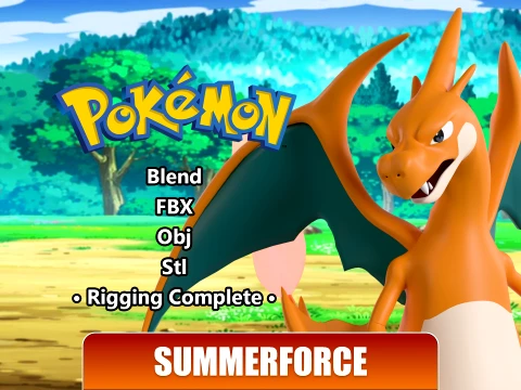 Mega Charizard Y - Pokemon 3D Model