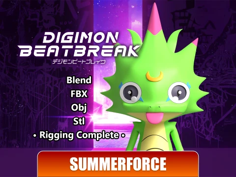 Gekkomon - Digimon Beatbreak 3D Model