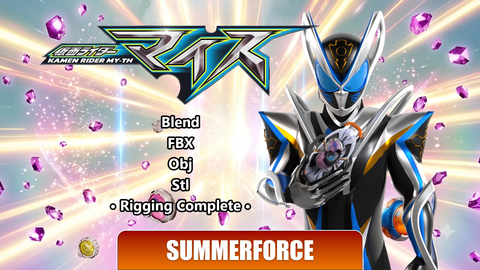 Kamen Rider My-Th - Kamen Rider 3D Model .c4d .max .obj .3ds .fbx .stl .blend