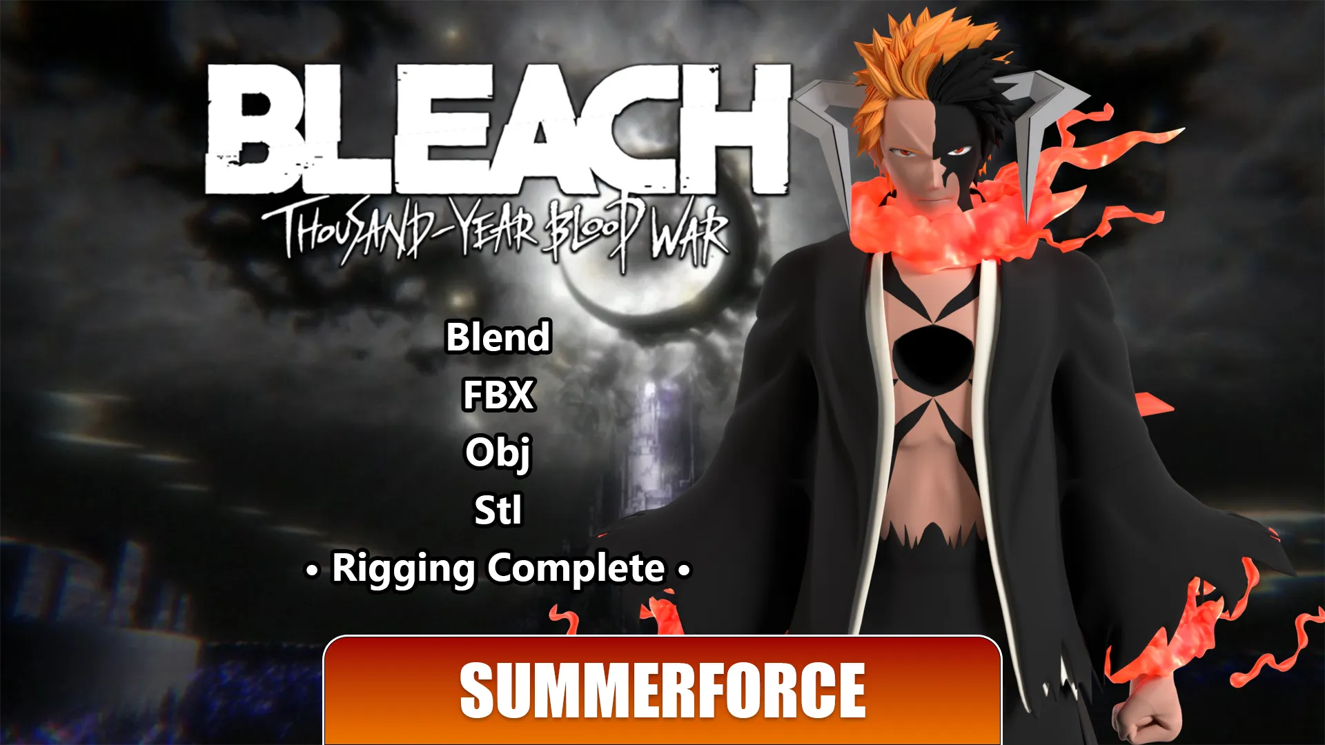 Blood Chain Ichigo - Bleach TYBW 3D Model .c4d .max .obj .3ds .fbx .stl .blend