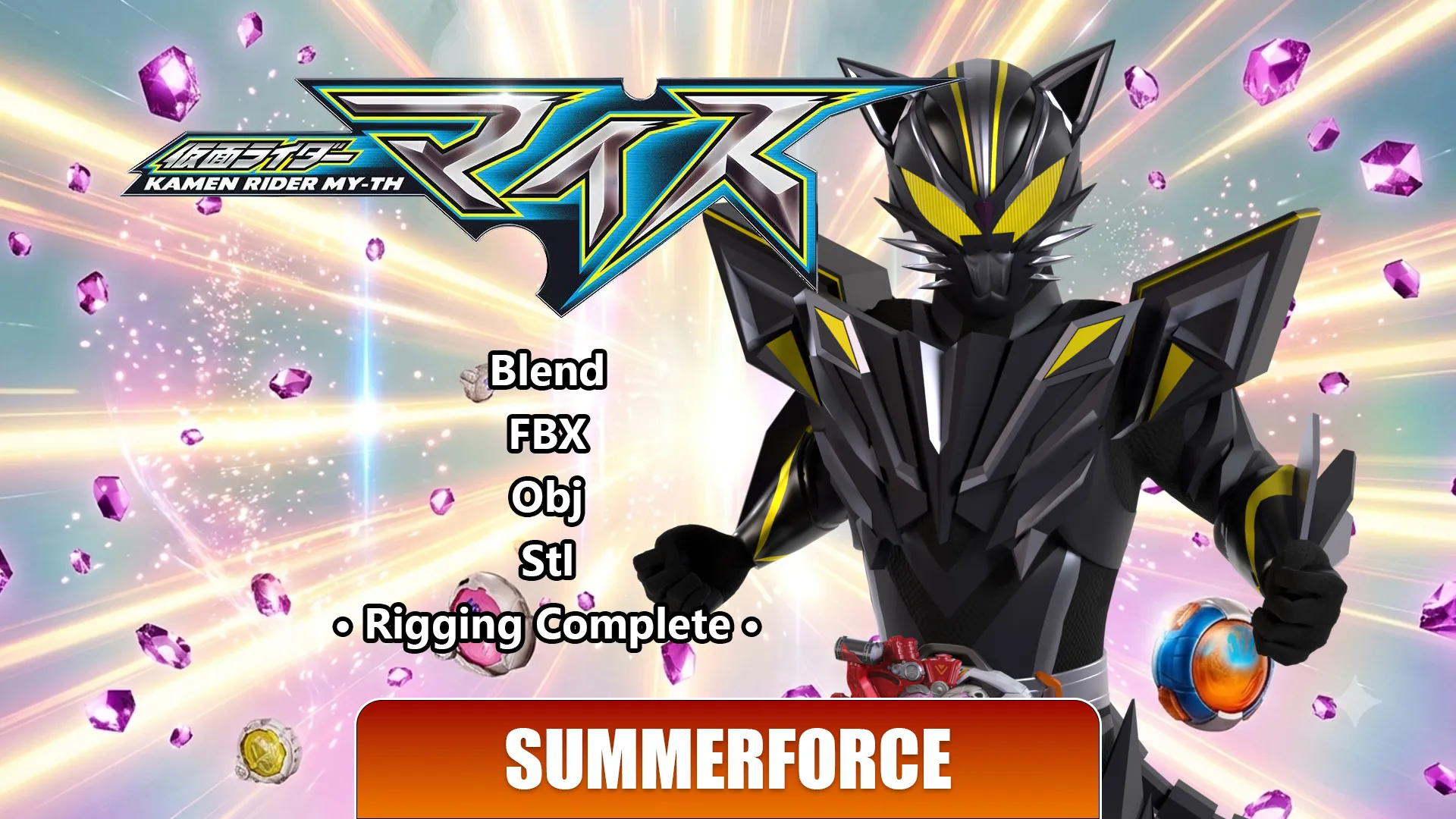 Kamen Rider Rid - Kamen Rider My-Th 3D Model .c4d .max .obj .3ds .fbx .stl .blend 