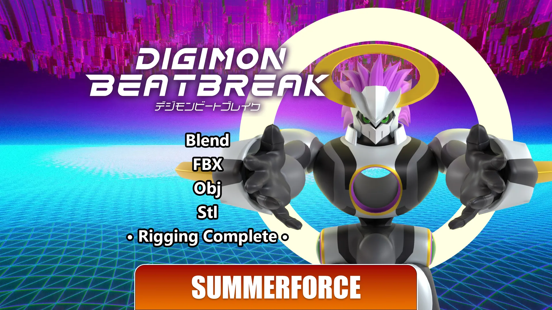 Volvemon - Digimon Beatbreak 3D Model .c4d .max .obj .3ds .fbx .stl .blend 