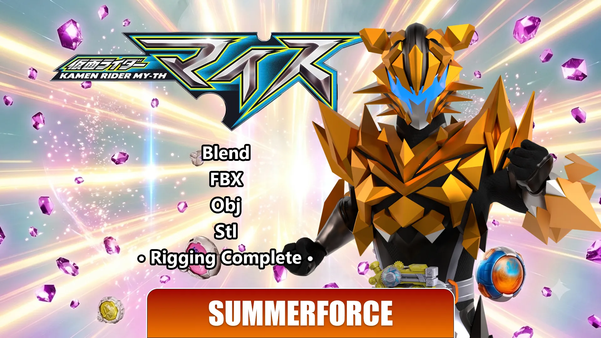 Kamen Rider Tigre - Kamen Rider My-Th 3D Model .c4d .max .obj .3ds .fbx .stl .blend 