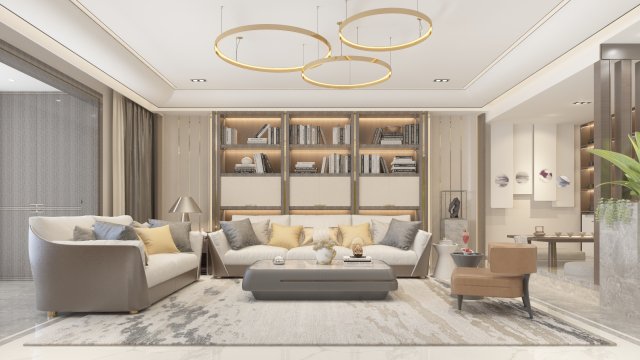 Living Room 3D Model .c4d .max .obj .3ds .fbx .stl .blend 