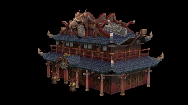Chinese palace 3D Модель .c4d .max .obj .3ds .fbx .stl .blend 