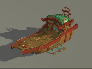 Cartoon boat 3D Модель