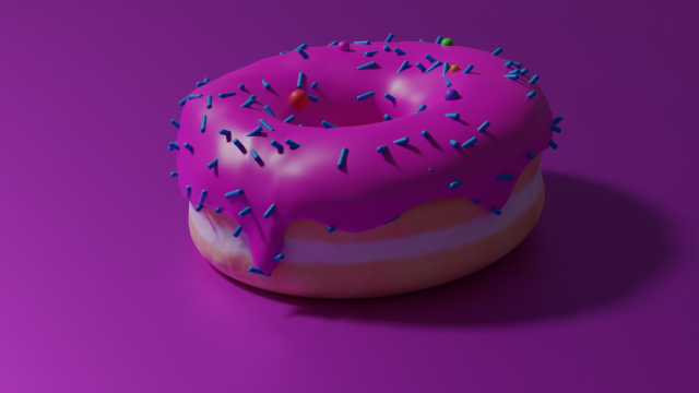 Donut with purple icing 3D 3Dモデル .c4d .max .obj .3ds .fbx .stl .blend 