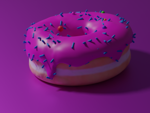 Donut with purple icing 3D 3Dモデル