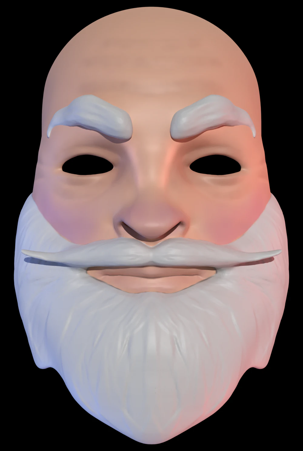 The mask of Santa Claus 3D Model .c4d .max .obj .3ds .fbx .stl .blend 