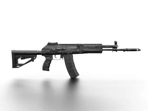 Modern Assault Rifle Tactical Weapon Game Ready 3D Model