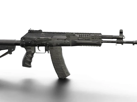 Modern Assault Rifle Tactical Weapon Game Ready 3D Model