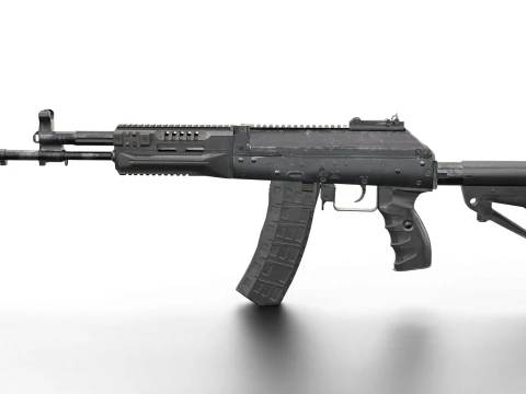 Modern Assault Rifle Tactical Weapon Game Ready 3D Model