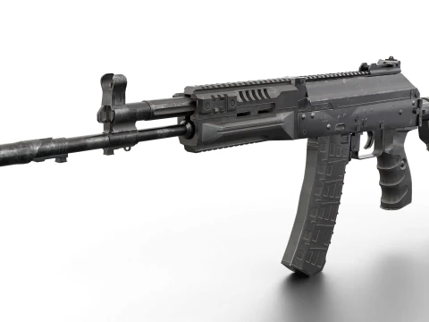 Modern Assault Rifle Tactical Weapon Game Ready 3D Model