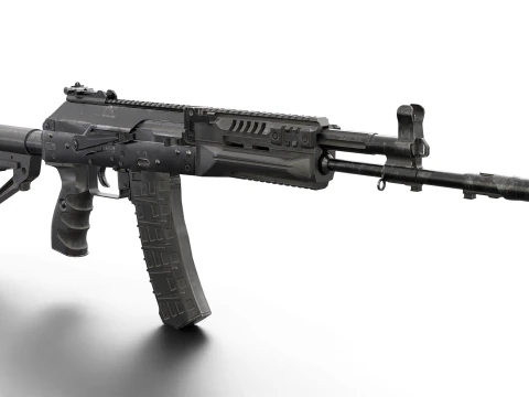 Modern Assault Rifle Tactical Weapon Game Ready 3D Model