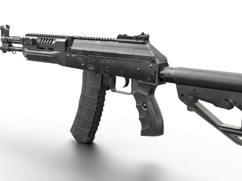Modern Assault Rifle Tactical Weapon Game Ready 3D Модель