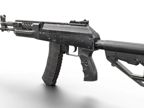Modern Assault Rifle Tactical Weapon Game Ready 3D Model