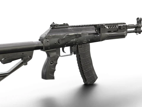 Modern Assault Rifle Tactical Weapon Game Ready 3D Model