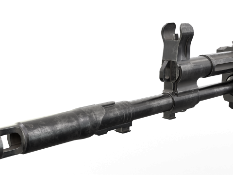 Modern Assault Rifle Tactical Weapon Game Ready 3D Модель