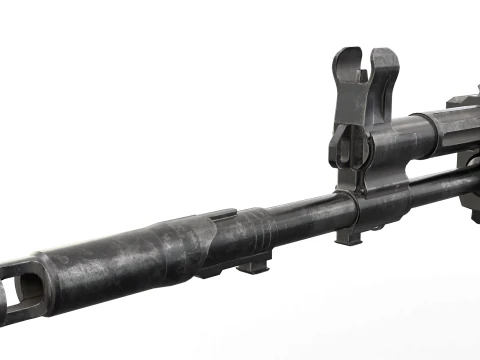 Modern Assault Rifle Tactical Weapon Game Ready 3D Model