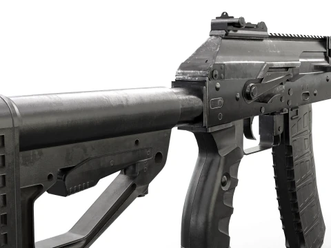 Modern Assault Rifle Tactical Weapon Game Ready 3D Model