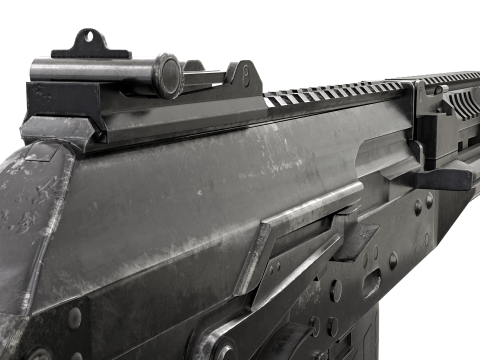 Modern Assault Rifle Tactical Weapon Game Ready 3D Модель