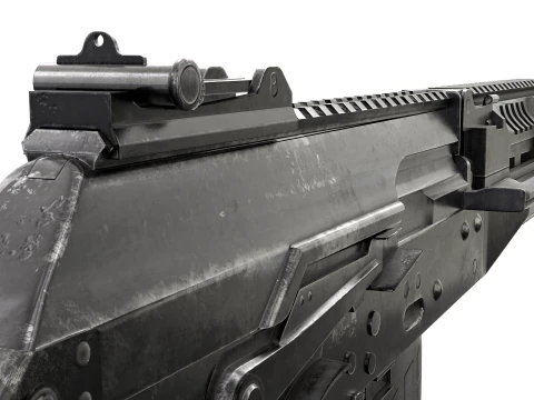 Modern Assault Rifle Tactical Weapon Game Ready 3D Model