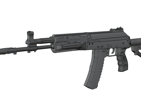 Modern Assault Rifle Tactical Weapon Game Ready 3D Модель