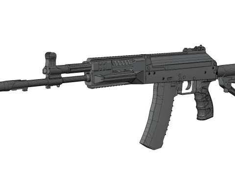 Modern Assault Rifle Tactical Weapon Game Ready 3D Model