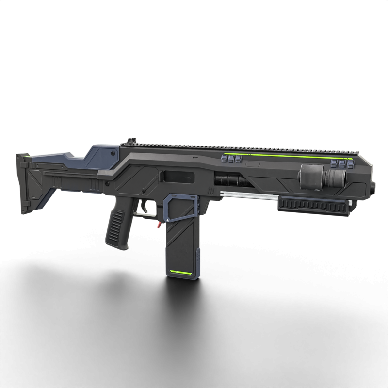 Low-Poly Sci-Fi Bullpup Rifle Futuristic Energy Weapon Model 3D .c4d .max .obj .3ds .fbx .stl .blend
