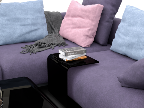 Modern Pastel Living Room Set Violet Edition 3D Modell