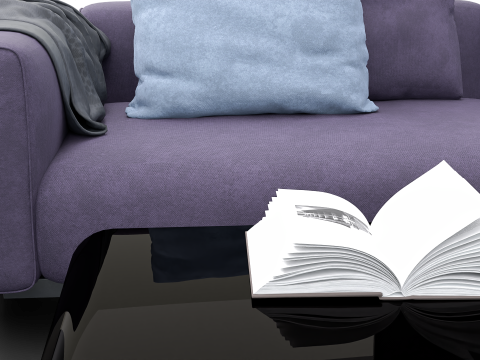 Modern Pastel Living Room Set Violet Edition 3D Modell