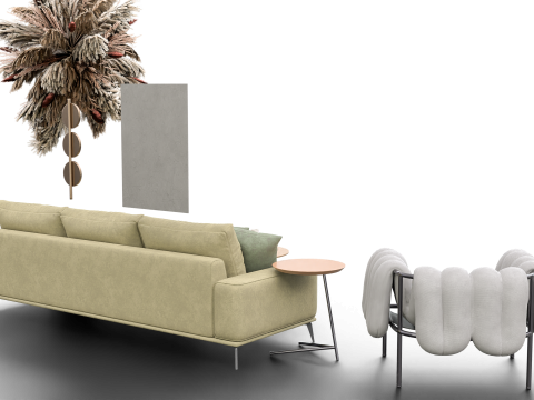 Modern Living Room Furniture Set GameArchviz Ready Modello 3D