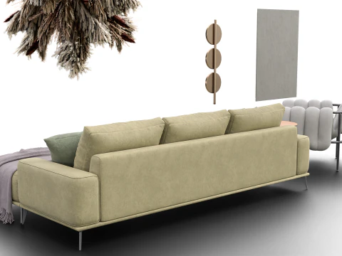 Modern Living Room Furniture Set GameArchviz Ready 3D Model