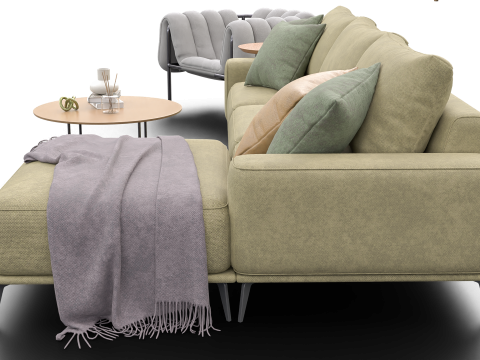 Modern Living Room Furniture Set GameArchviz Ready Modello 3D