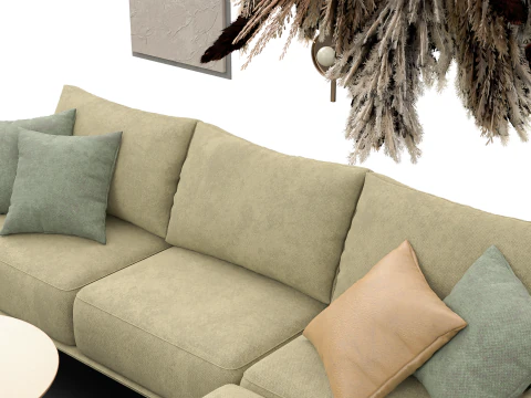 Modern Living Room Furniture Set GameArchviz Ready 3D Model