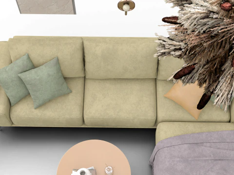 Modern Living Room Furniture Set GameArchviz Ready 3D Model